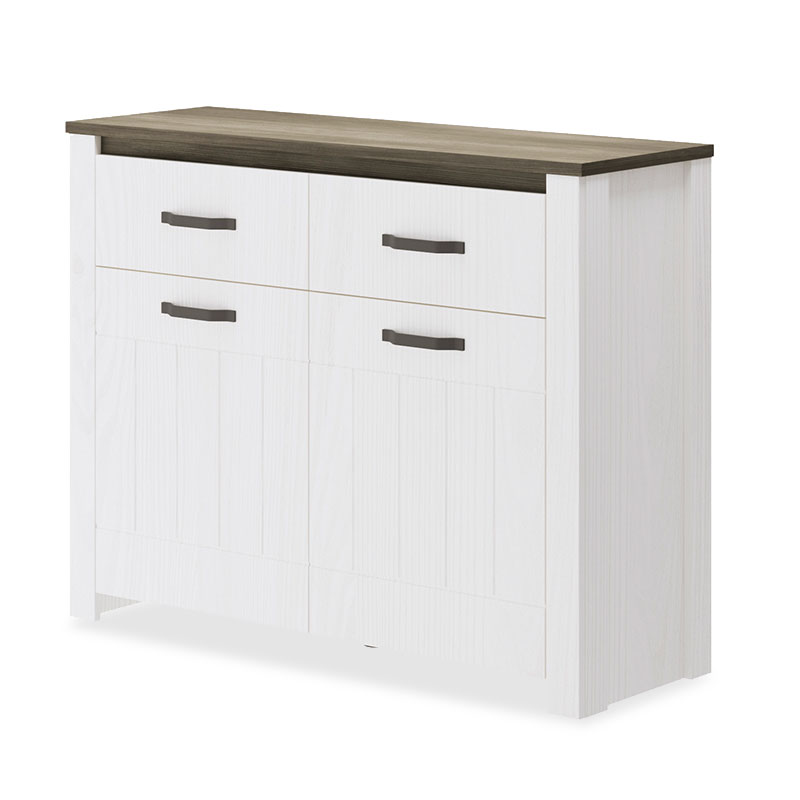 Μπουφές «ALPIN» σε χρώμα λευκό-καρυδί 114x40x90