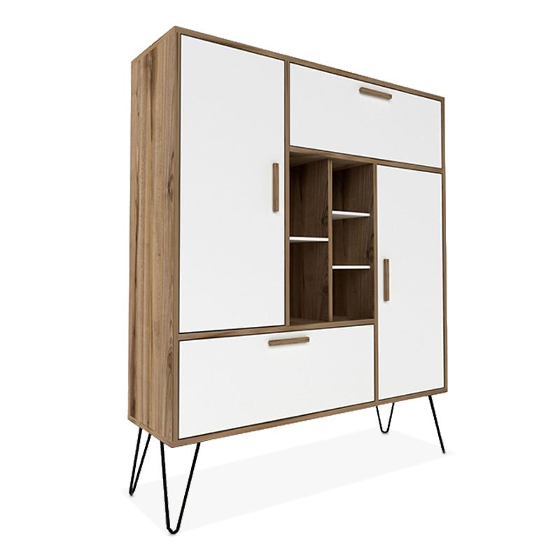 Ντουλάπα «ARES» σε χρώμα καρυδί/λευκό 120x35x140