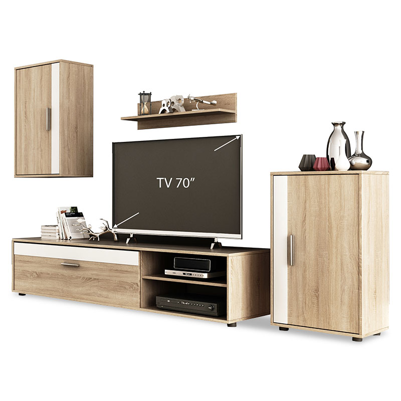 Σύνθετο σαλονιού «»ANEMOS V» χρώμα sonoma-λευκό 270x42x190