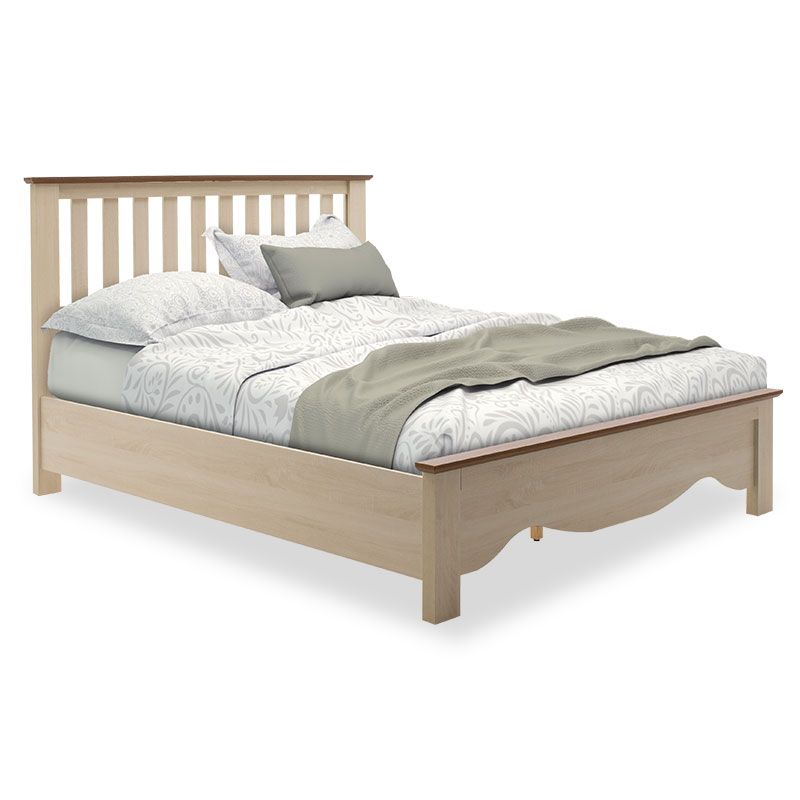 Κρεβάτι διπλό «LORAN» χρώμα light oak-καρυδί 160×200