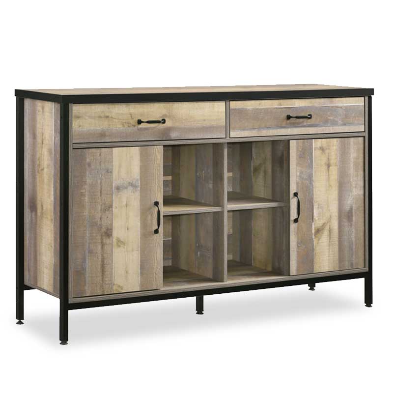 Μπουφές “PACIFIC” σε χρώμα antique pallet-μαύρο 150x40x93