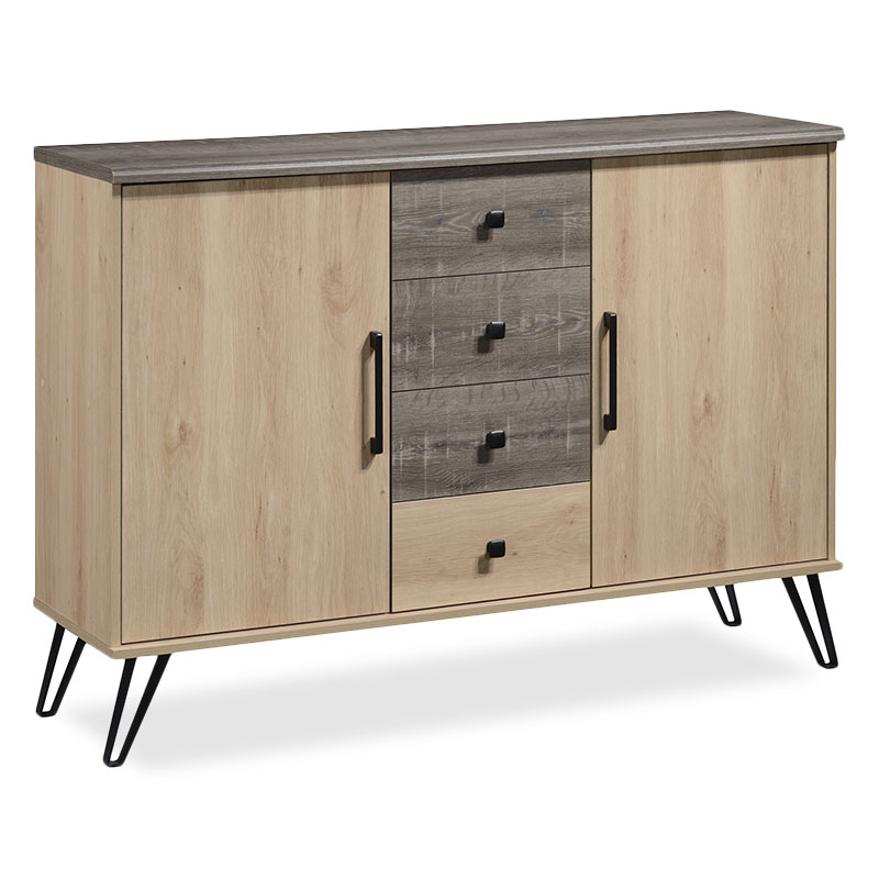 Μπουφές με συρτάρια “BRUNO” σε χρώμα viscount-toro 133,5x40x96,5