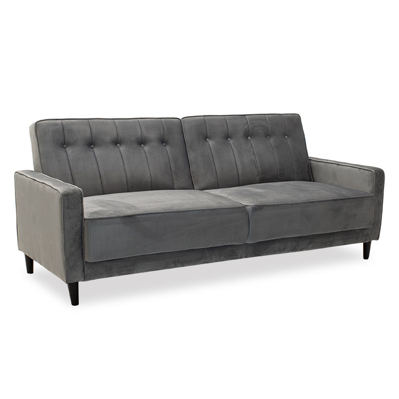 Καναπές-κρεβάτι “CHICAGO” βελούδο σε χρώμα ασημί/γκρι 205x86x85