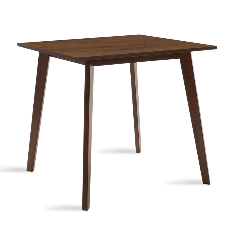 Τραπέζι “BENSON” από MDF με καπλαμά σε χρώμα καρυδί 80x80x75