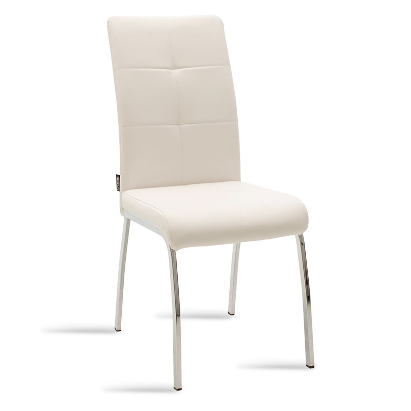 Καρέκλα “ARIADNE” μεταλλική χρωμίου με pu σε χρώμα λευκό 43x63x96
