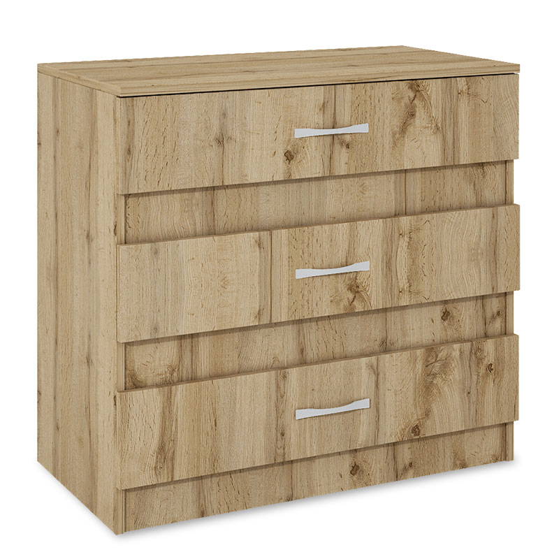 Συρταριέρα “DECO” με 3 συρτάρια σε χρώμα σονόμα 80×43,5×76