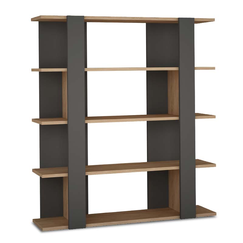 Βιβλιοθήκη “TITA” σε χρώμα ανθρακί-light oak 110x29x122