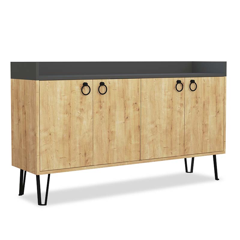 Μπουφές “DEA” σε χρώμα δρυς-ανθρακί 140x36x80