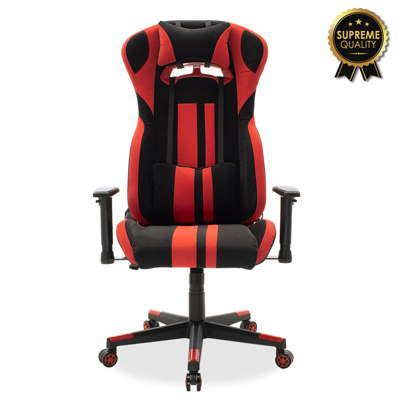 Πολυθρόνα εργασίας “BOTTAS SUPREME QUALITY” από pu σε χρώμα μαύρο-κόκκινο 73×68/120×126/136