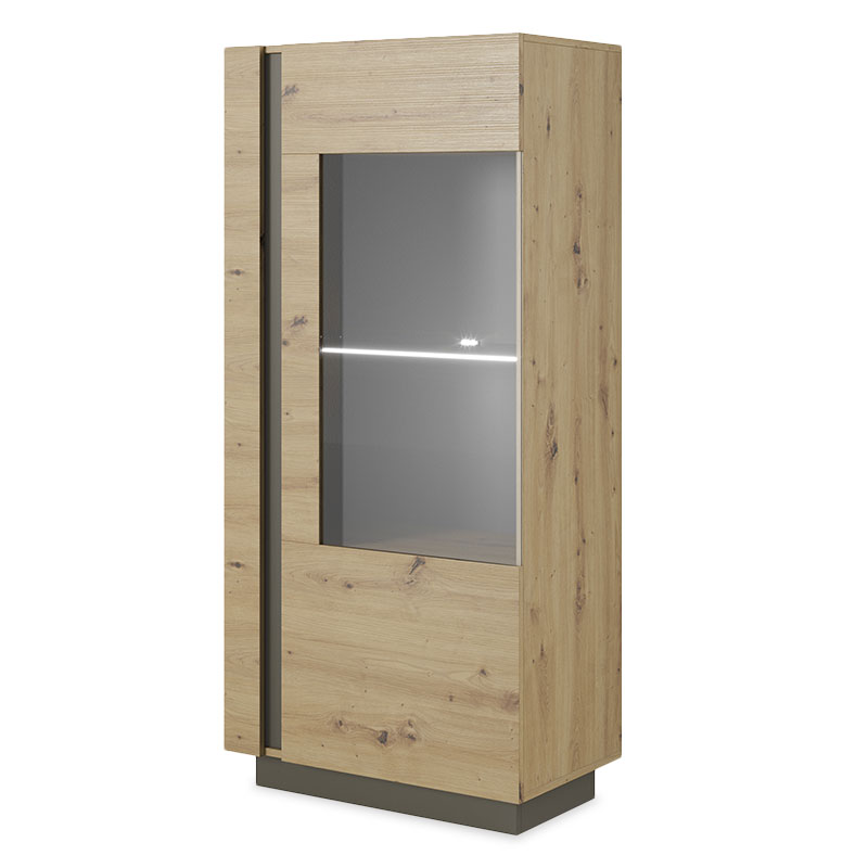 Βιτρίνα “ARCO” σε χρώμα sonoma-ανθρακί 72x40x154