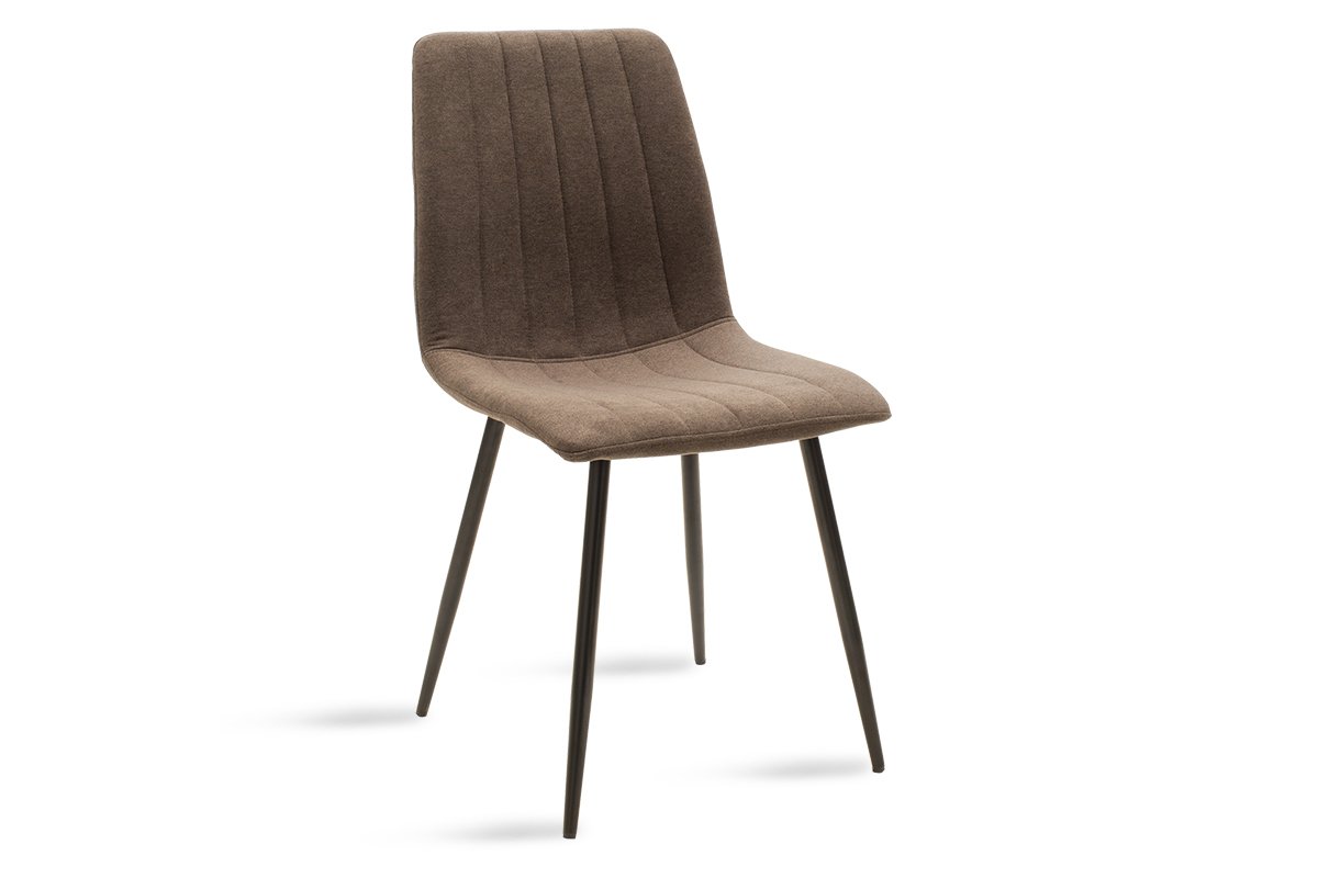 Καρέκλα “NOOR” από ύφασμα-μέταλλο σε καφέ-μαύρο χρώμα 46x57x87