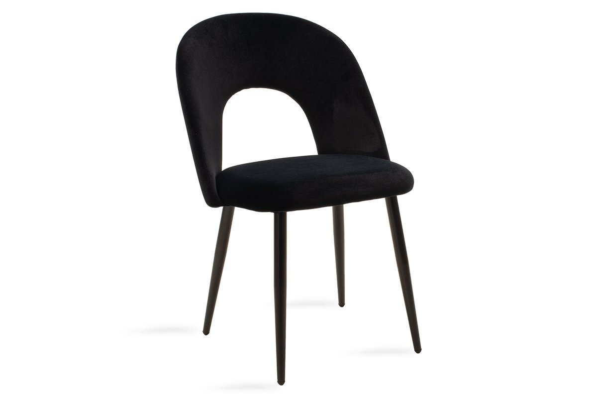 Καρέκλα “JONAH” από μέταλλο-βελούδο σε μαύρο χρώμα 55x57x85