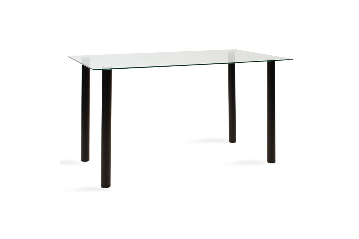 Τραπέζι “HAZEL” από γυαλί-μέταλλο σε μαύρο-διάφανο χρώμα 140x80x75