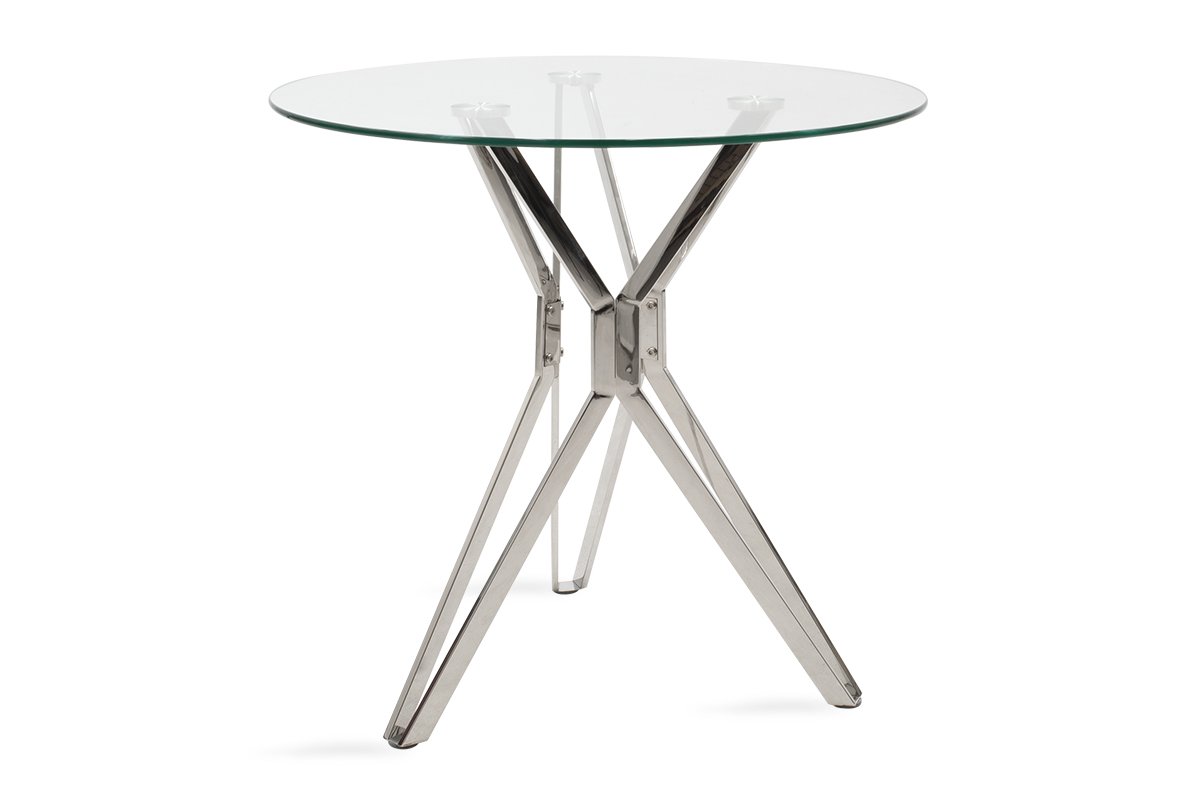 Τραπέζι στρόγγυλο “ARYAN” από γυαλί-inox Φ80×75