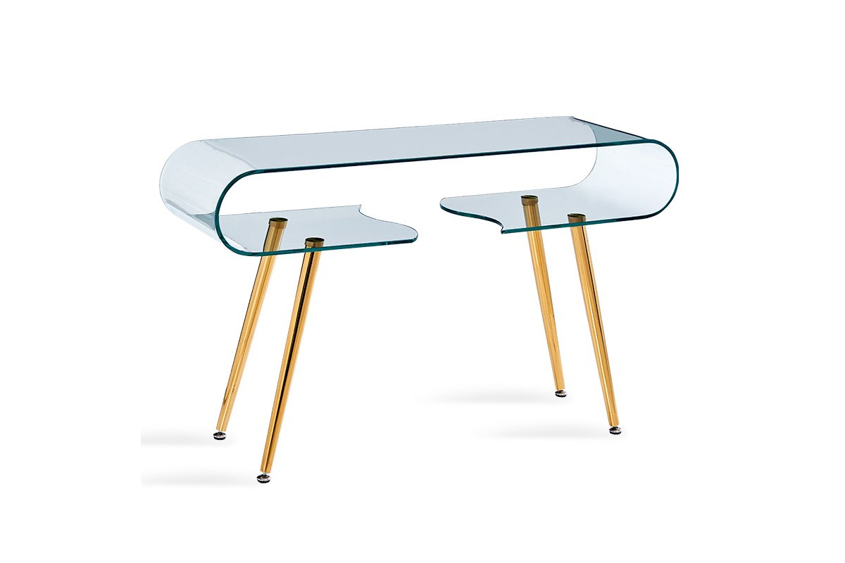 Κονσόλα “GUSTO” από γυαλί-MDF σε σονόμα χρώμα 120x35x73