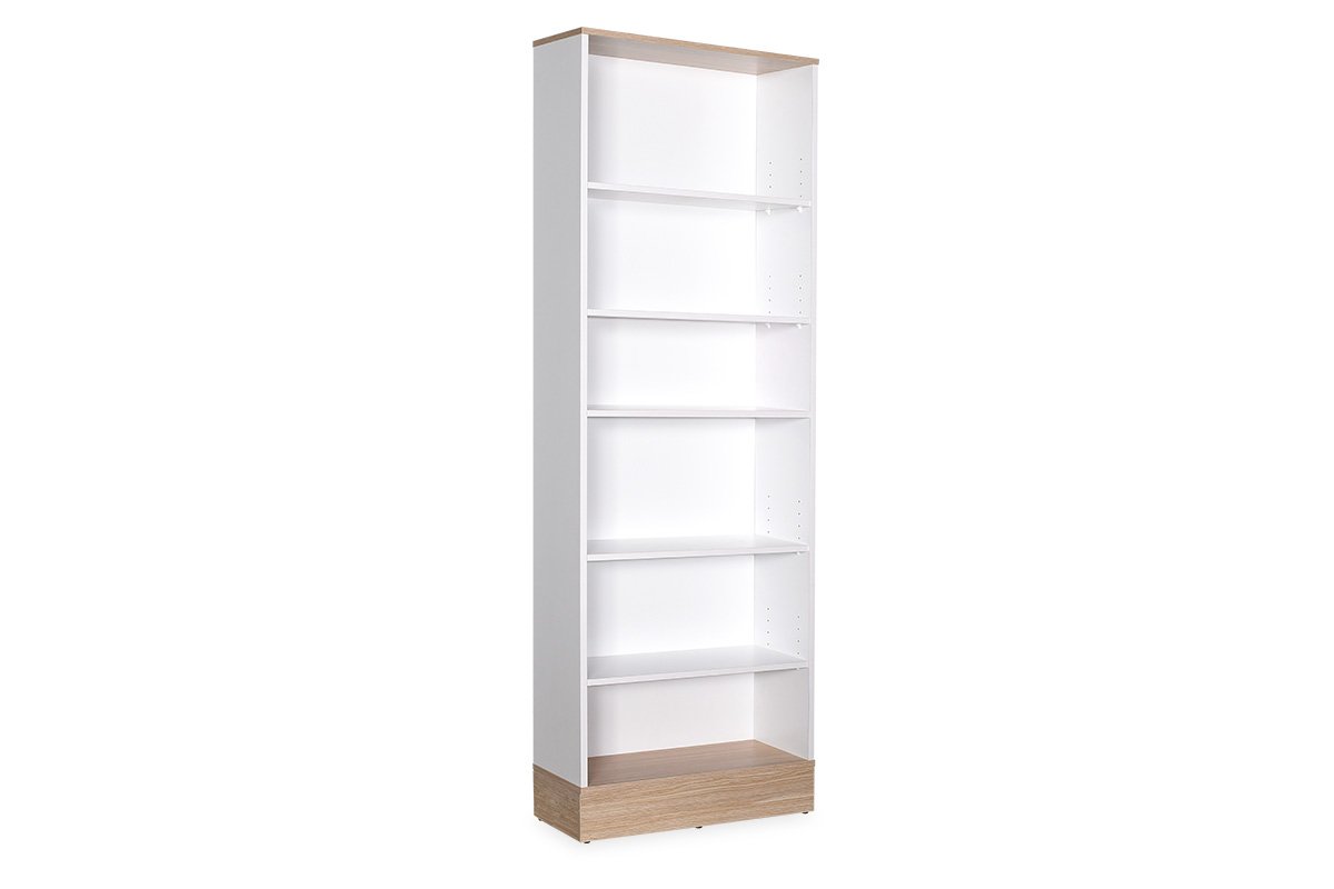 Βιβλιοθήκη “LETO” σε λευκό-φυσικό χρώμα 60x26x197