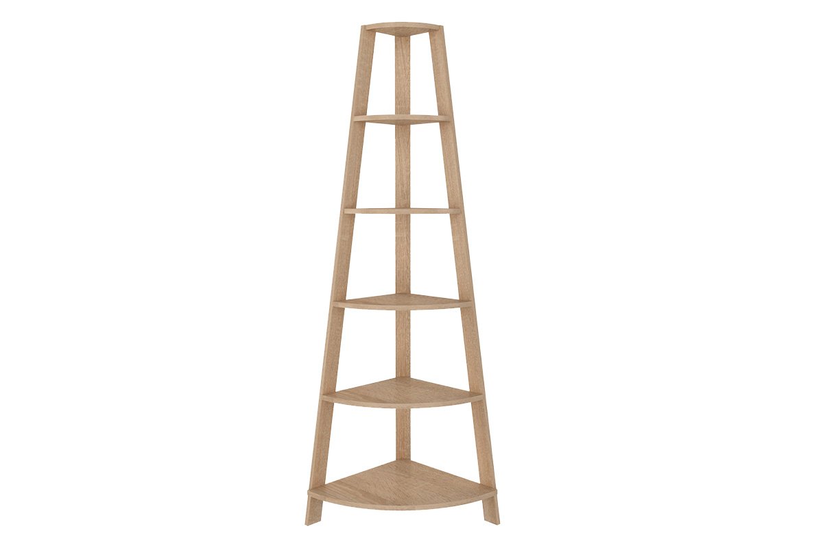 Γωνιακή βιβλιοθήκη “PLUTON” σε σονόμα χρώμα 70.5x51x180