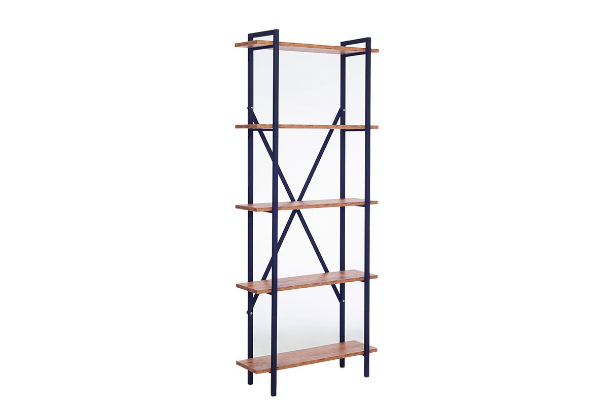 Βιβλιοθήκη “OSKAR” σε καρυδί-μαύρο χρώμα 72x25x170