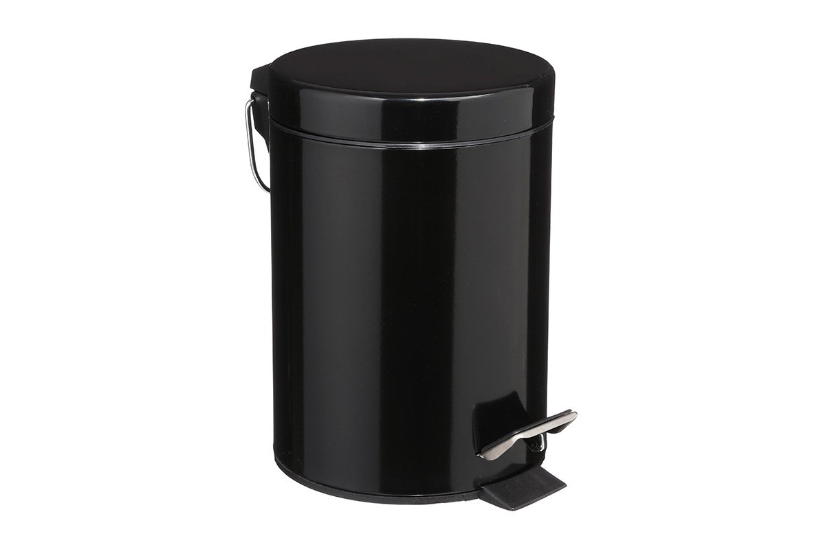 Κάδος απορριμμάτων “DUSTBIN” τριών λίτρων από μέταλλο/pp σε μαύρο χρώμα Φ17×25