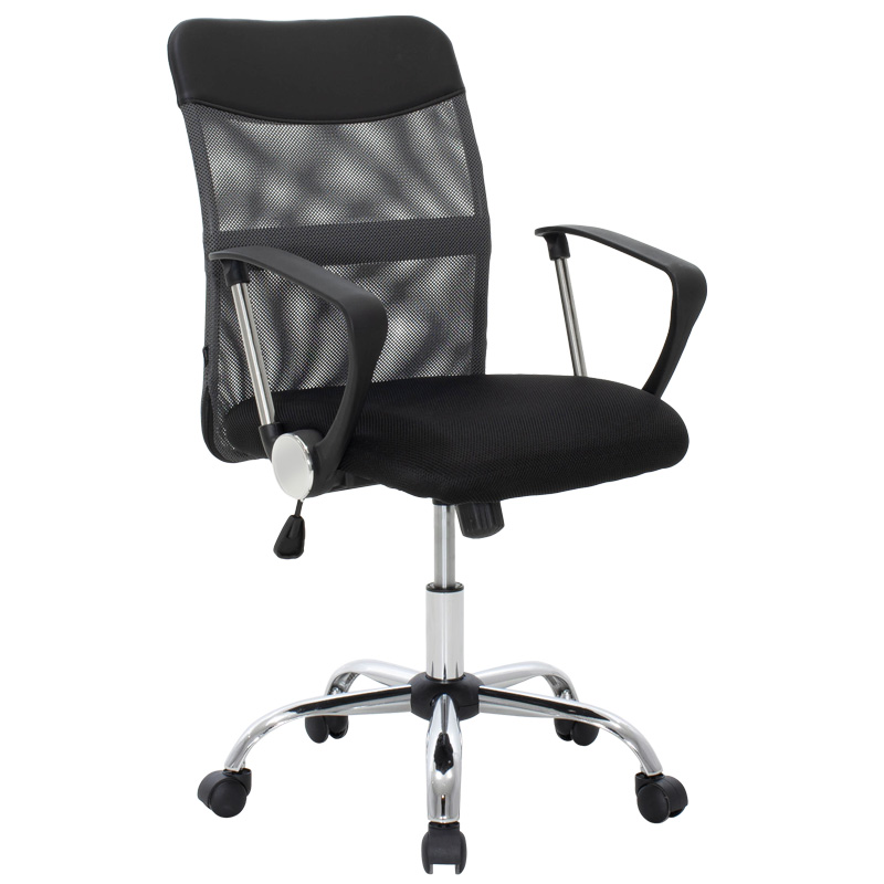 Καρέκλα εργασίας γραφείου “RINA” από ύφασμα mesh σε χρώμα μαύρο/γκρι 57x58x96/106