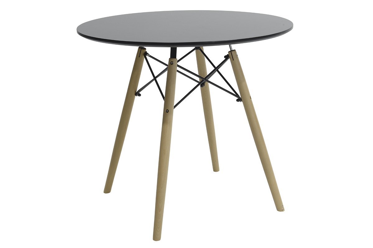 Τραπέζι “JULITA” από MDF/μέταλλο σε μαύρο/φυσικό χρώμα 80x80x73