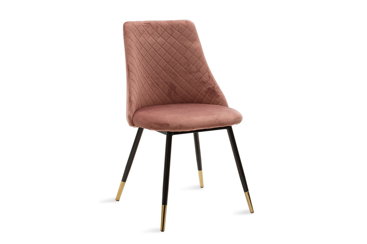 Καρέκλα “GISELLE” από μέταλλο-βελούδο σε χρώμα μαύρο-σάπιο μήλο 52x51x82