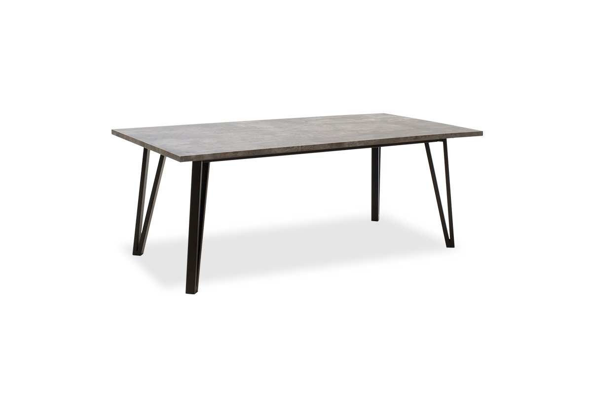 Τραπέζι σαλονιού “JUSTIN” από MDF-μέταλλο σε γκρι cement-μαύρο χρώμα 120x60x45