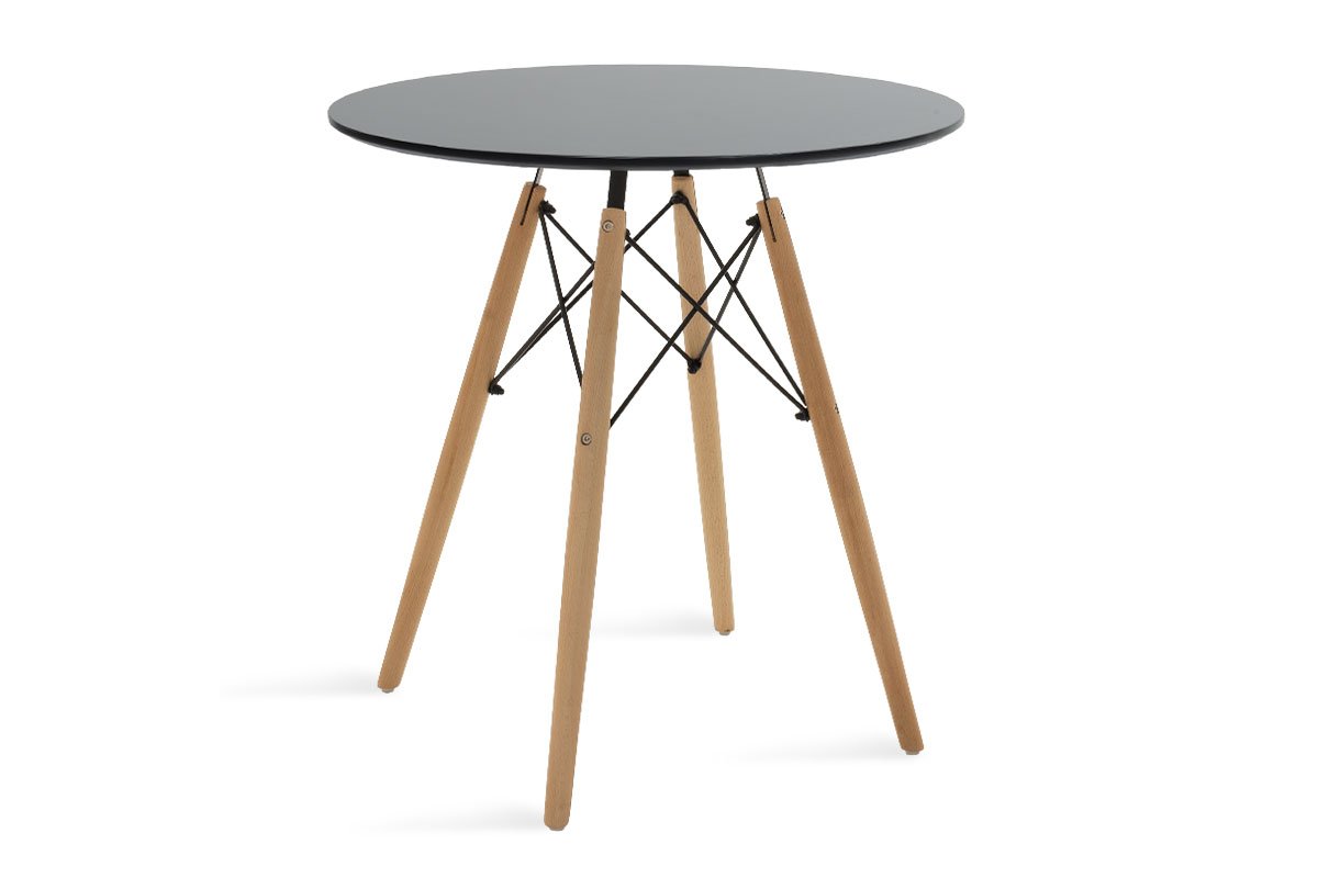 Τραπέζι “JULITA” στρόγγυλο από MDF σε μαύρο χρώμα Φ70×73