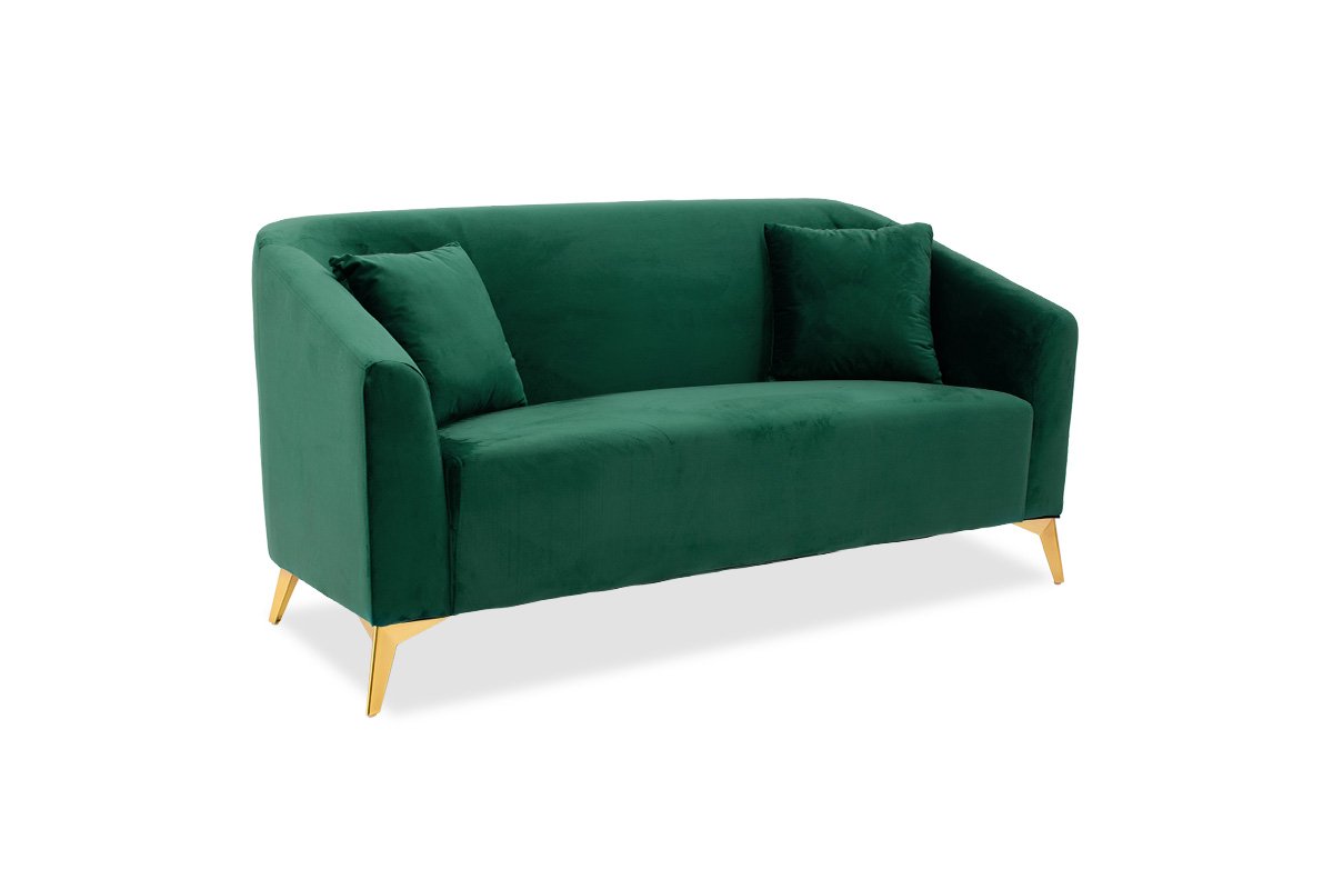 Καναπές διθέσιος “PAX” από βελούδο σε σκούρο πράσινο χρώμα 143x77x82