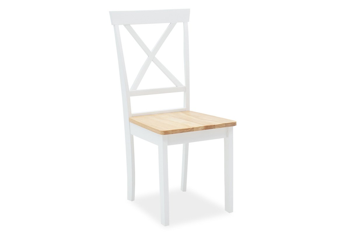 Καρέκλα “LARS” από ξύλο-Mdf σε λευκό-φυσικό χρώμα 43x52x94