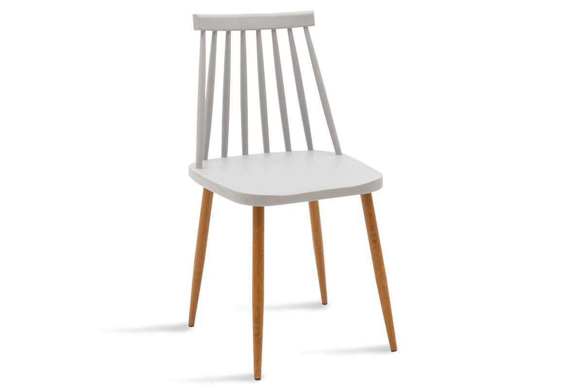 Καρέκλα “AURORA” από PP σε γκρι/φυσικό χρώμα 42x45x79.5