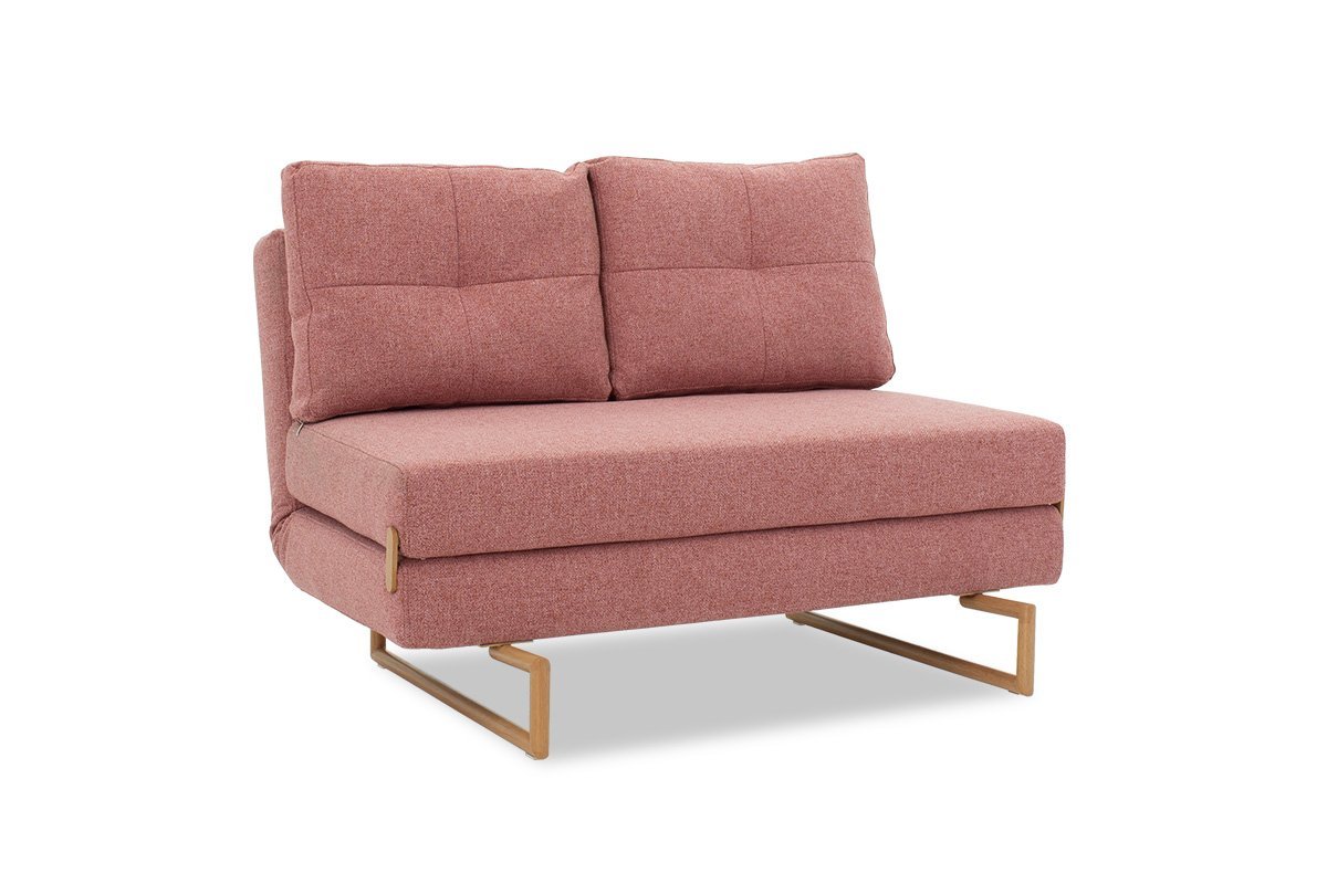 Καναπές-κρεβάτι “EDDA” από ύφασμα σε ροζ χρώμα 118x98x86