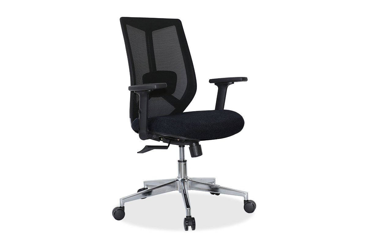 Καρέκλα γραφείου εργασίας “DALIA” από ύφασμα σε μαύρο χρώμα 53x69x103