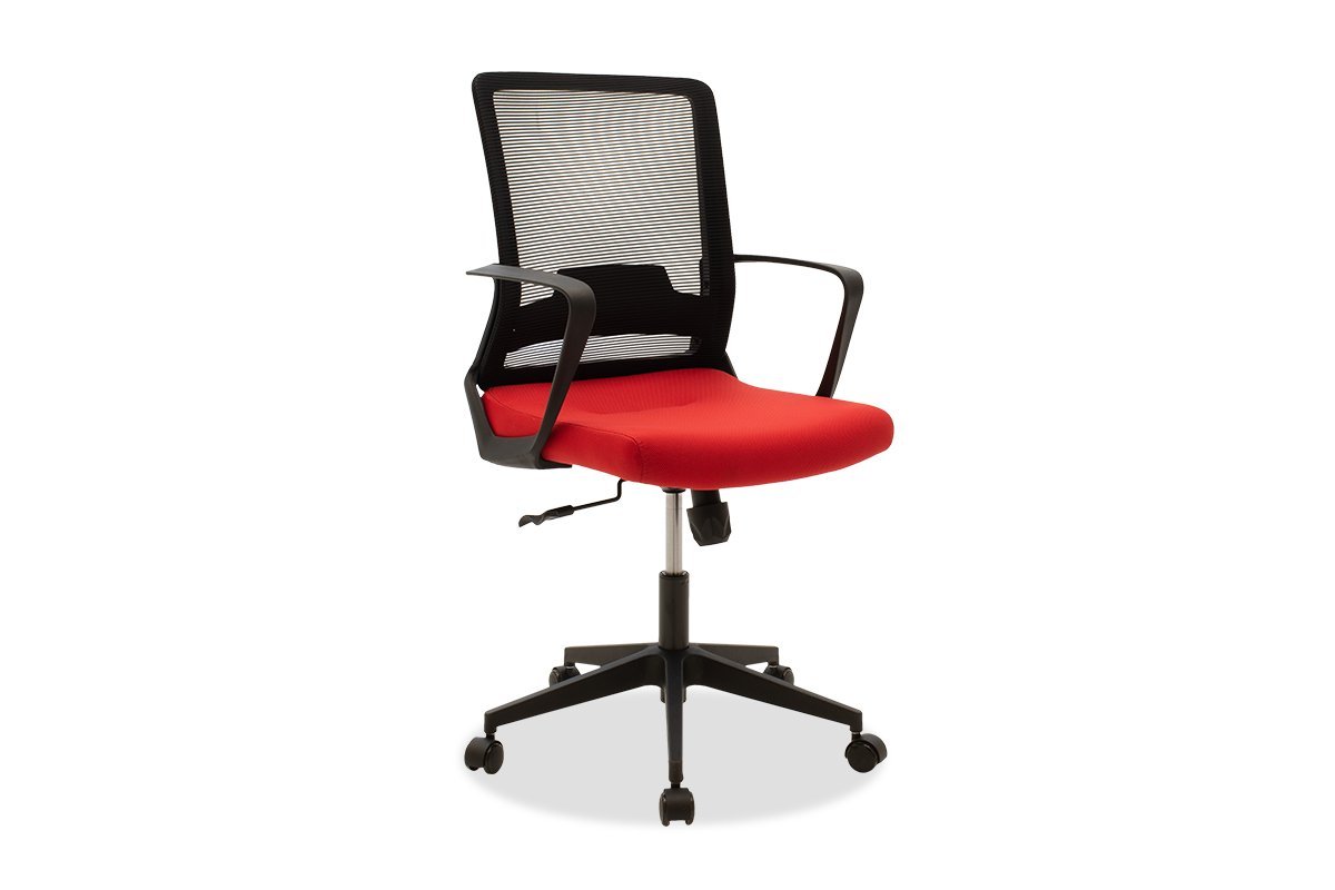 Καρέκλα γραφείου εργασίας “CAGE” από ύφασμα mesh σε μαύρο/κόκκινο χρώμα 61x59x98/110