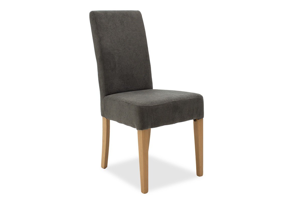 Καρέκλα “DITTA” από μασίφ/ύφασμα σε sonoma/ανθρακί χρώμα 45x58x96