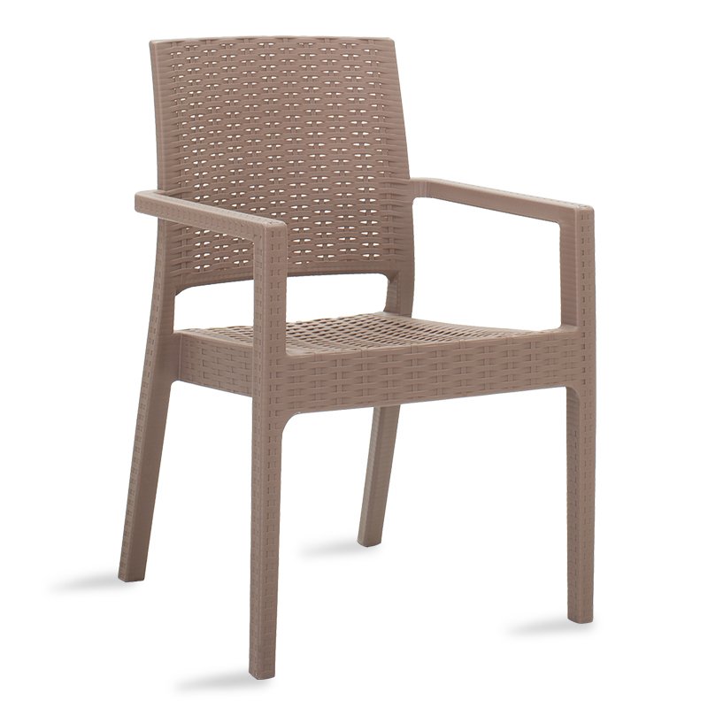 Πολυθρόνα κήπου “CABOT” από PP σε χρώμα μόκα 57x50x86.5