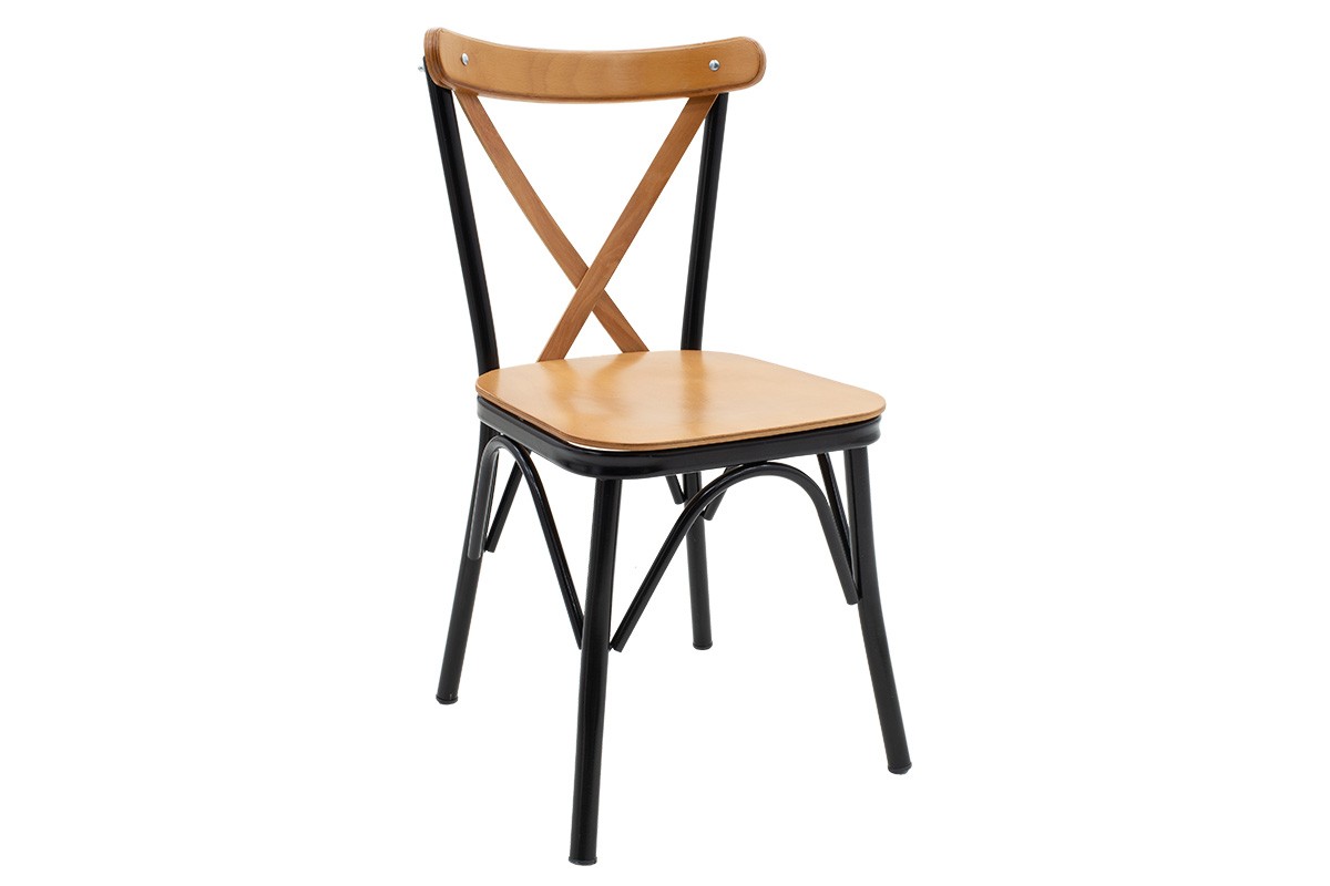 Καρέκλα “WELSA” από ξύλο σε κερασί/μαύρο χρώμα 45x46x84