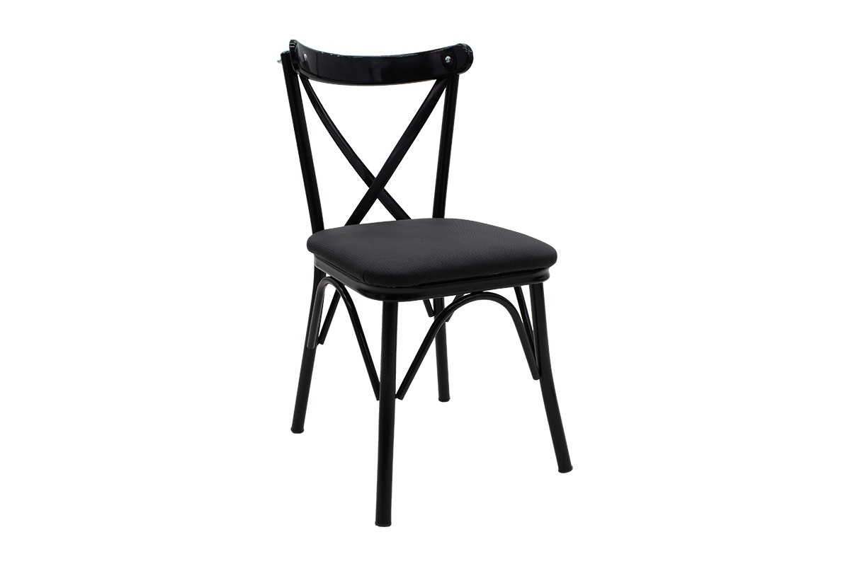 Καρέκλα “SPENSER” από ξύλο/PVC σε μαύρο χρώμα 42x51x84