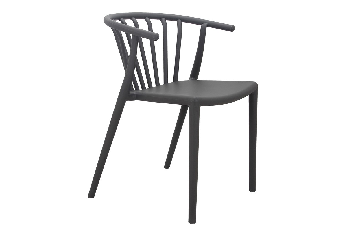 Πολυθρόνα “ZELMA” από PP σε ανθρακί χρώμα 54x55x72.5