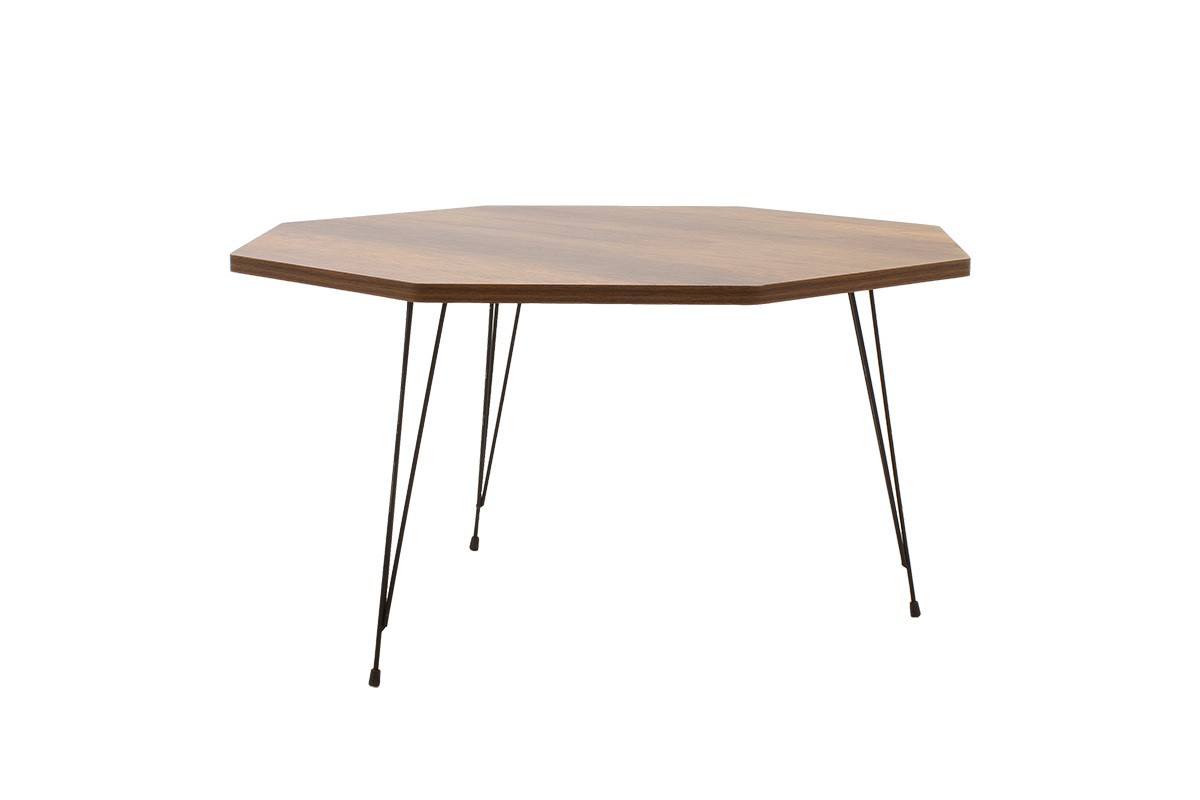 Τραπέζι σαλονιού “CRISTIAN” σε καρυδί/μαύρο χρώμα 74x74x46.5