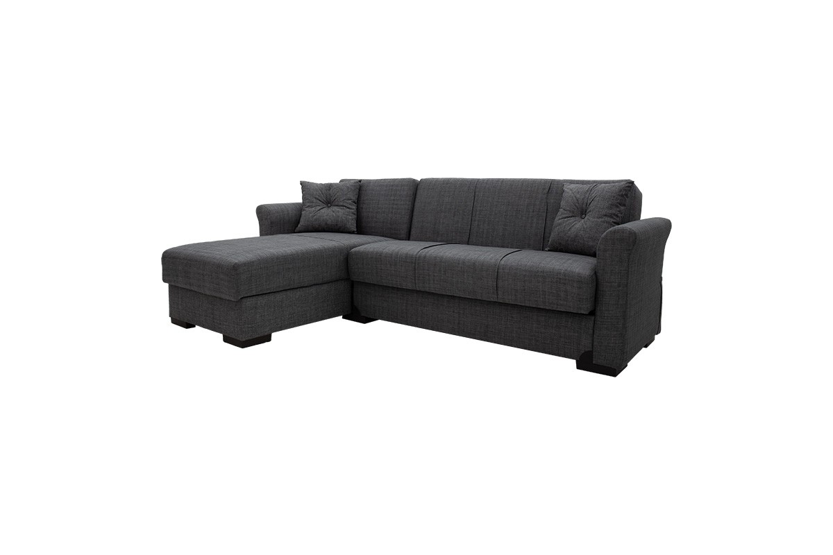 Καναπές γωνιακός κρεβάτι “ASTER” από ύφασμα σε ανθρακί χρώμα 240x150x80