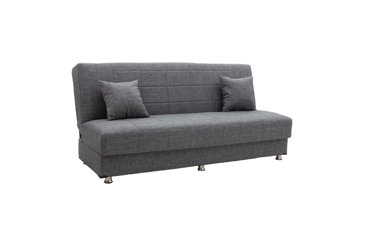 Καναπές κρεβάτι “MELIORA” τριθέσιος από ύφασμα/PP σε γκρι χρώμα 190x85x83