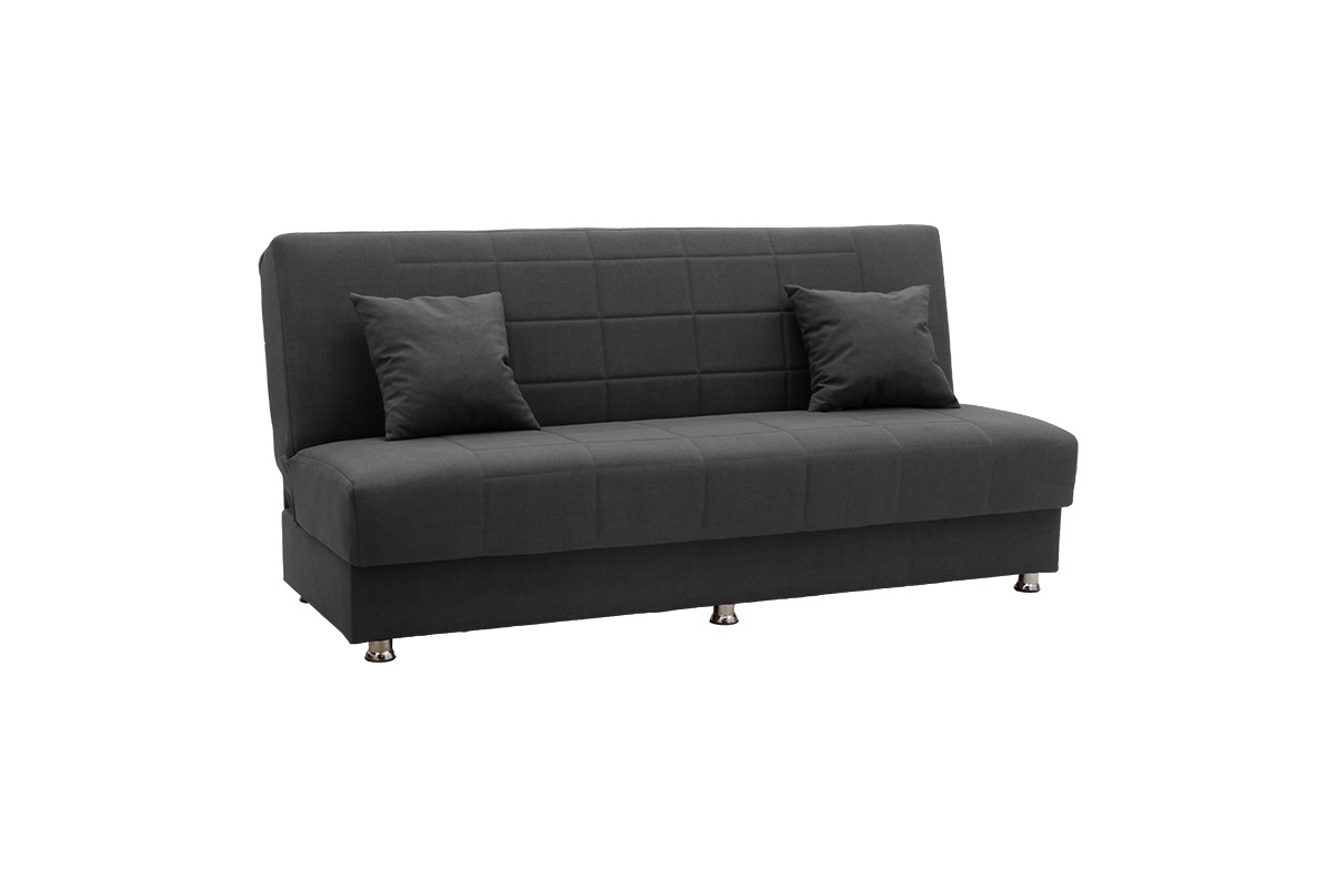 Καναπές κρεβάτι “MELIORA” τριθέσιος από ύφασμα/PP ασε μαύρο χρώμα 190x85x83