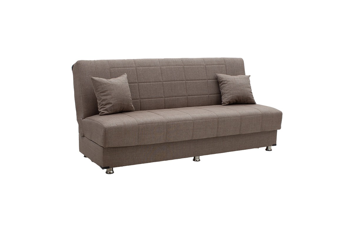 Καναπές κρεβάτι “MELIORA” τριθέσιος από ύφασμα/PP σε μπεζ/καφέ χρώμα 190x85x83
