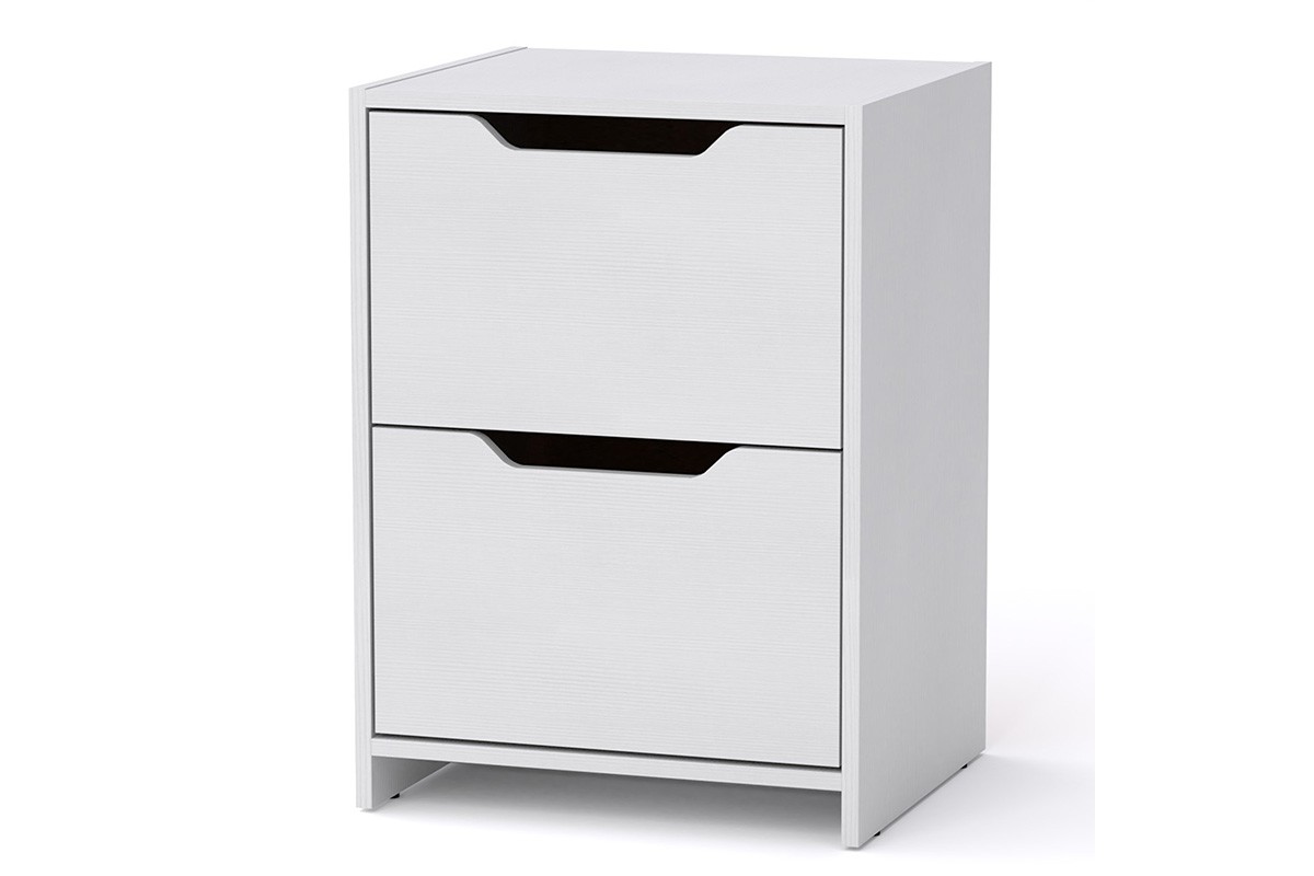 Κομοδίνο “BROOKS” σε λευκό χρώμα 48x42x66