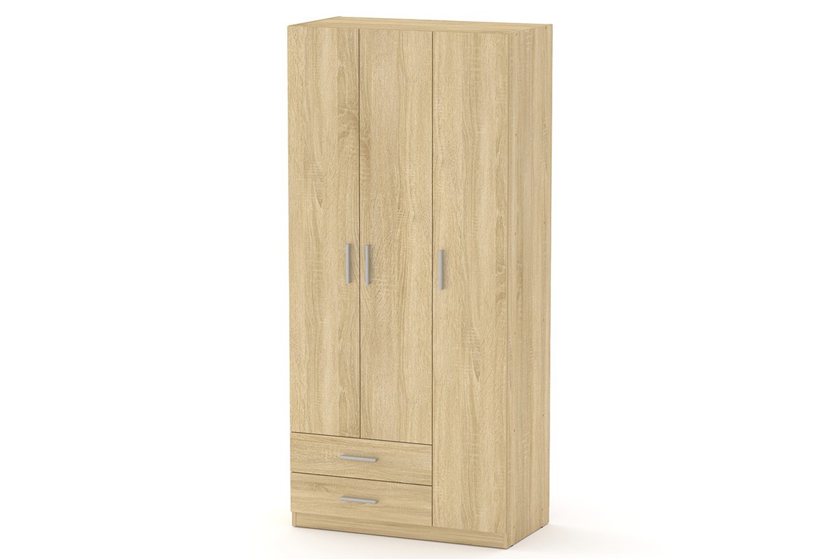 Ντουλάπα “WARNER” τρίφυλλη σε sonoma χρώμα 90×46.5×195