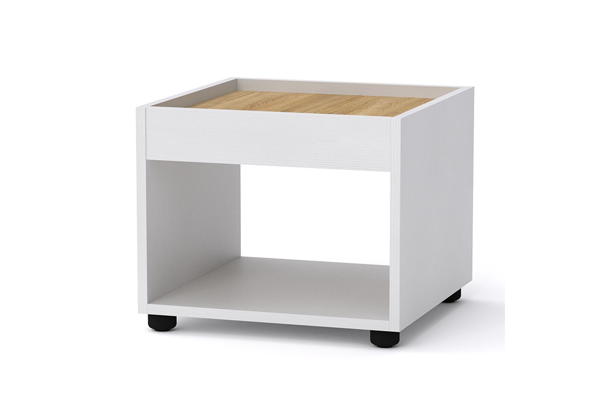 Τραπέζι βοηθητικό “WILLA” σε λευκό/sonoma χρώμα 42x42x35