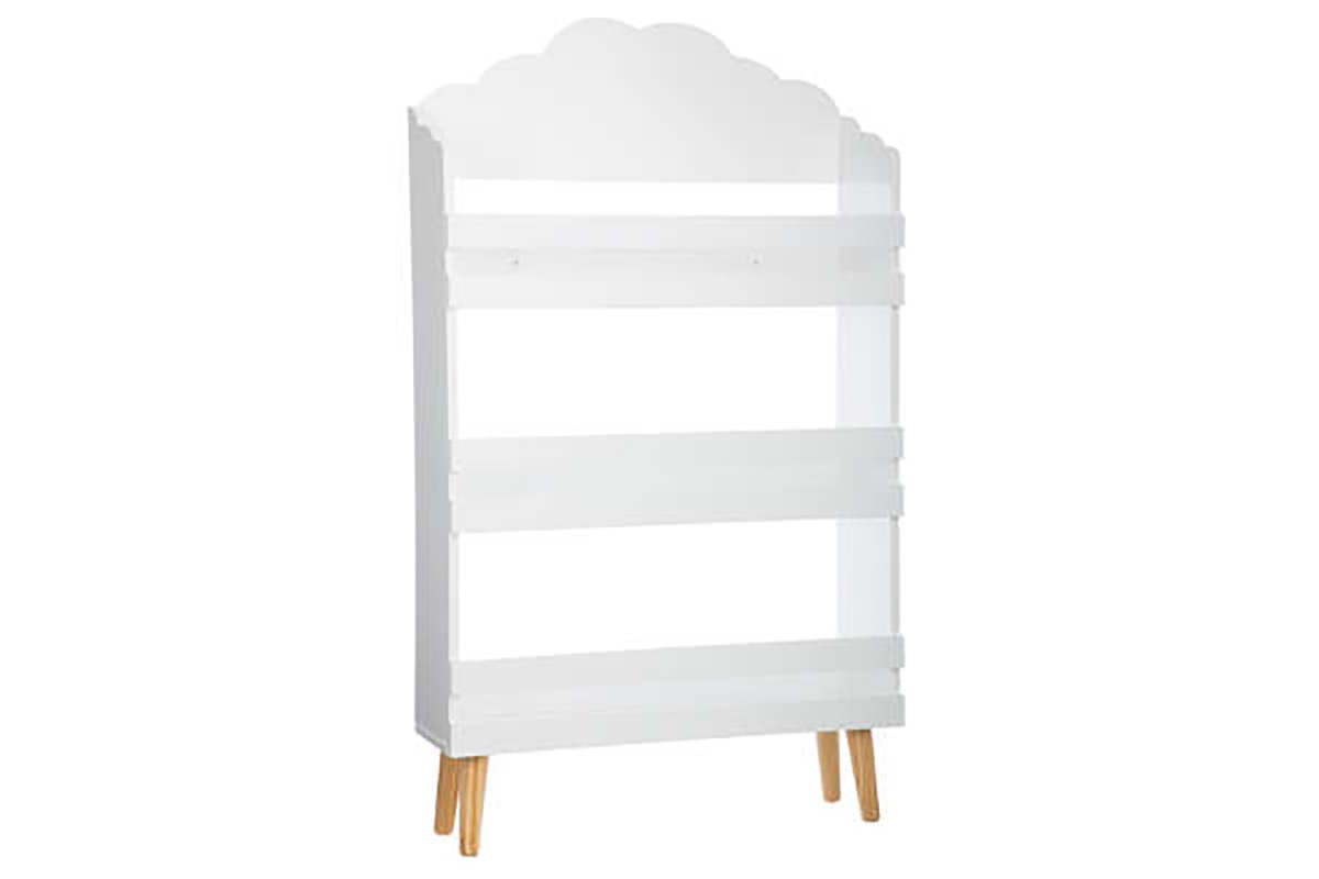 Βιβλιοθήκη “CLOUD” παιδική από MDF/ξύλο σε λευκό/φυσικό χρώμα 58x18x100