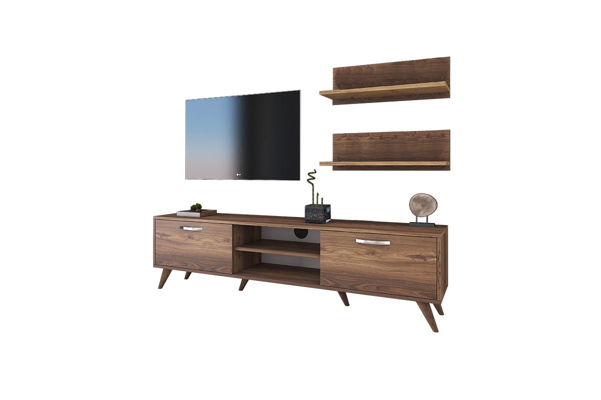 Σύνθετο σαλονιού “JASMINE” σε χρώμα καρυδί 180x35x48.5