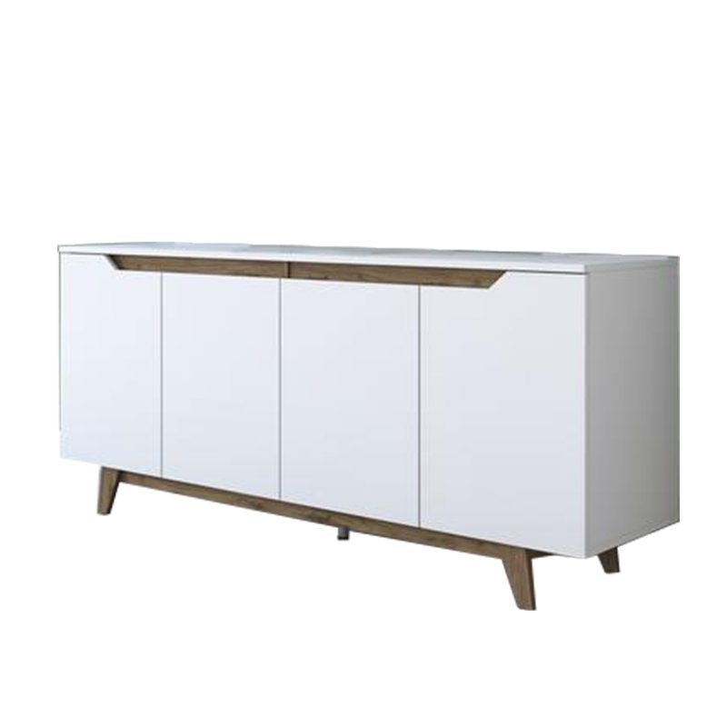 Μπουφές “RAFAELO” σε χρώμα λευκό-καρυδί 180x45x78,5
